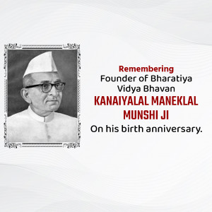 Kanaiyalala Munshi Ji B.A